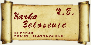 Marko Belošević vizit kartica